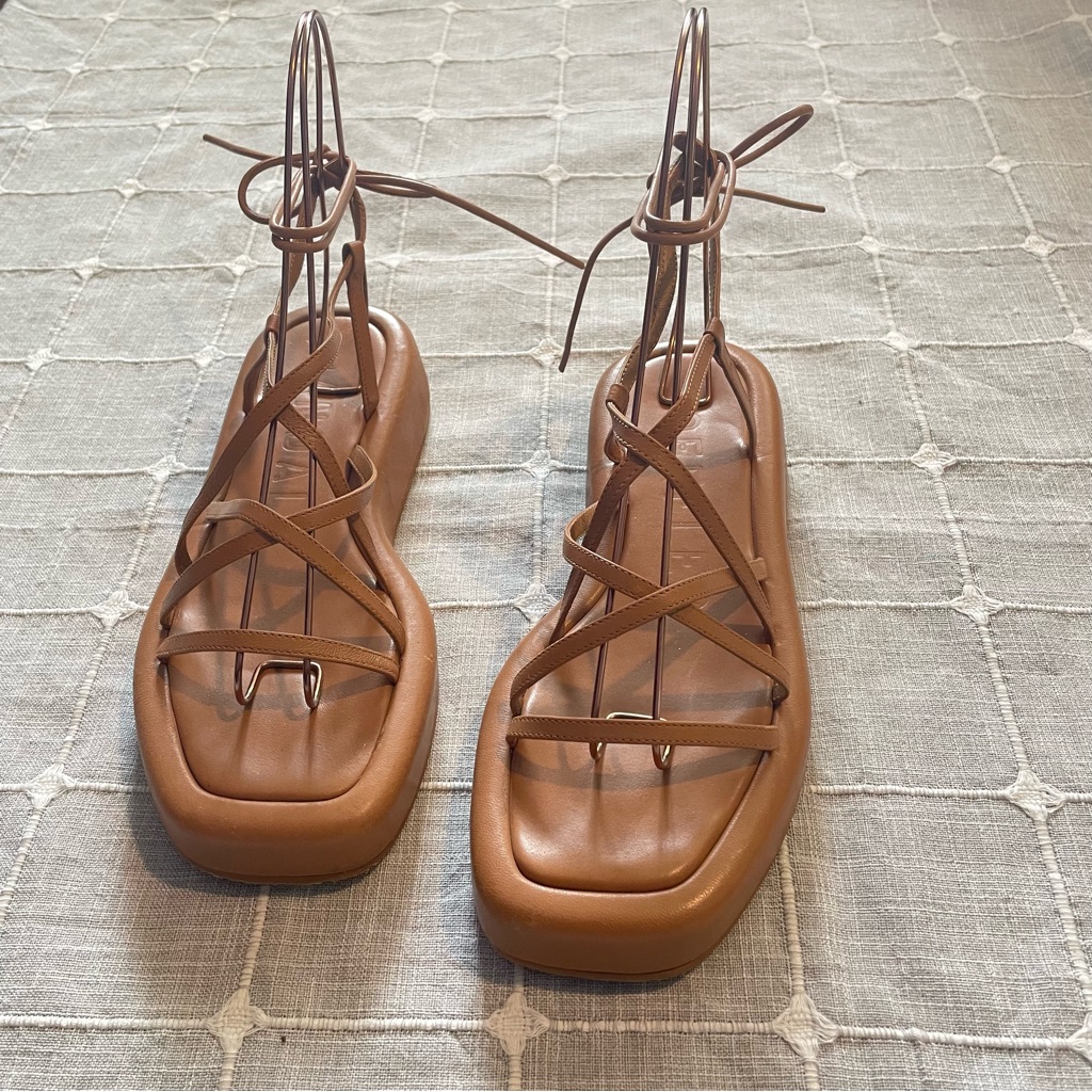 The Loefflet Randall Beau Wrap Platform Sandal Crisscross Straps Leather Sz 8 — image 2 of 8